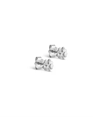Organic Clover Mini Studs - Sølvfarvet